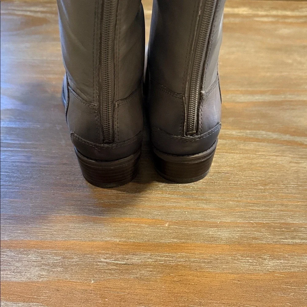 Sam Edelman Gray‎ Leather Riding Boots – Size 6W – New in Box